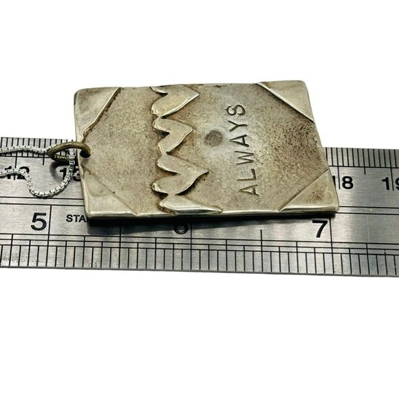 Vintage Sterling Silver 925 Love Always Pendant Necklace Signed MCP 17.4 Grams - Picture 6 of 9